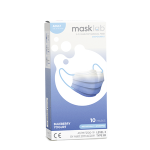 masklab™ Blueberry Yogurt Adult 3-ply Surgical Mask 2.0 (Box of 10, Individually-wrapped)
